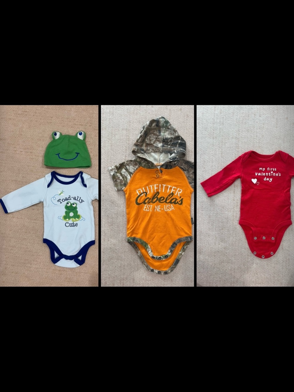 Baby Bodysuit Bundle Size 3 Months Vitamins Baby, Cabela’s & Carter’s 100%Cotton